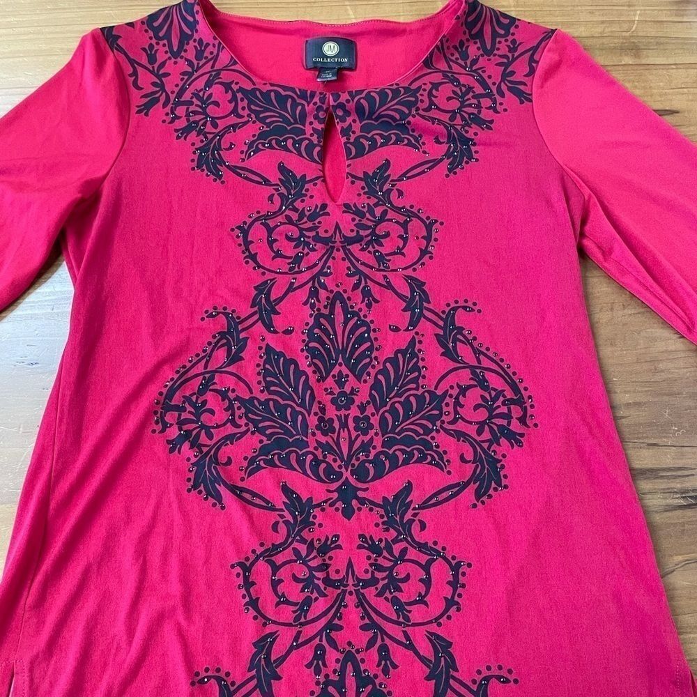 JM Collection Red Blouse  - Picture 2 of 9